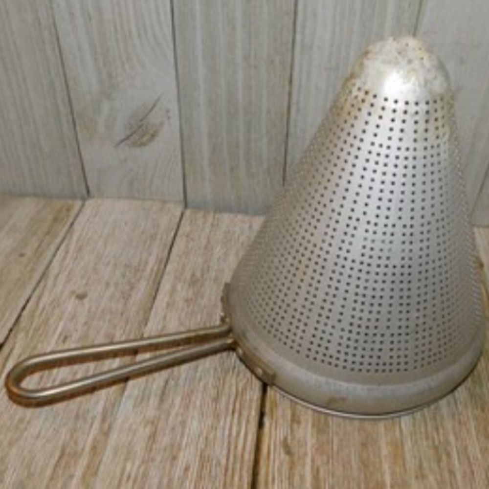 70s Metal Cone Sieve Strainer